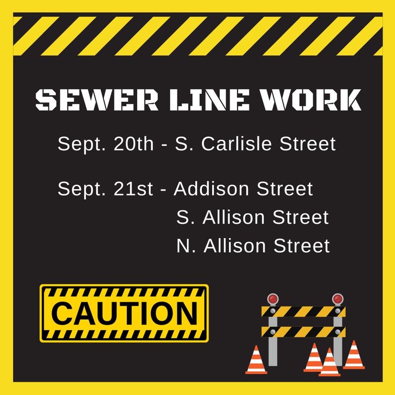 Sewer Line Work - Fall Dates