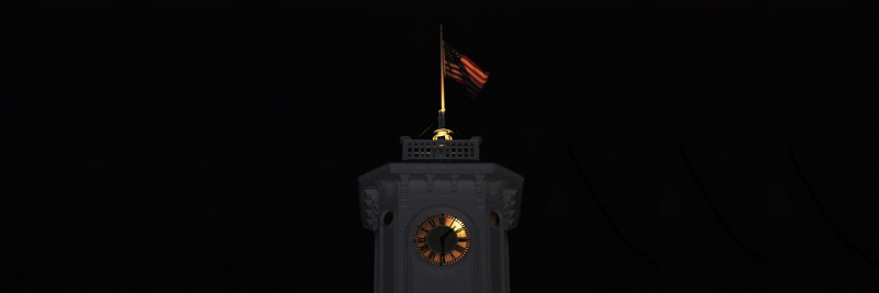 Clock tower after dark