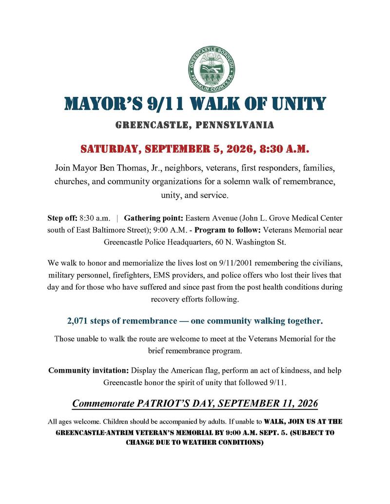 9 11 Mayor Walk 2026 Poster